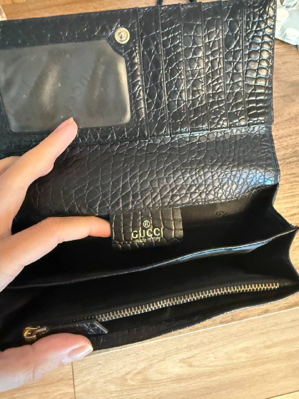 Кошелек оригинал черный кожаный Gucci 3