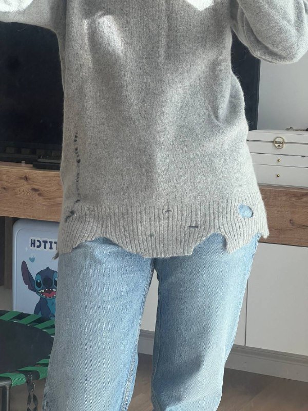 Свитер Diesel с эффектом дырок, 75% альпака, XS-S 10