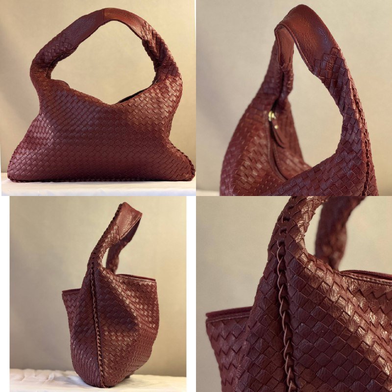 Большая плетёная сумка в стиле Bottega Veneta