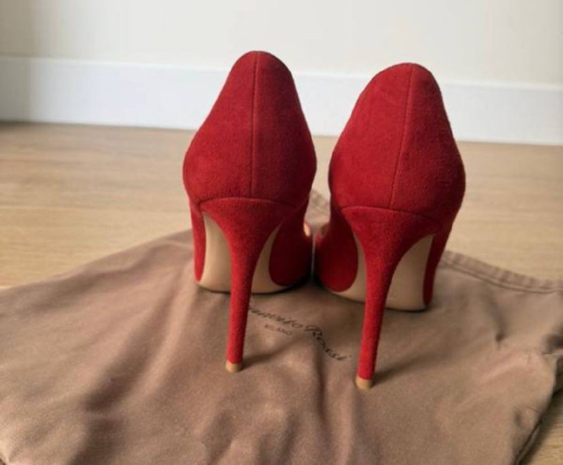 Женские красные туфли Gianvito Rossi 37-37,5 новые 4