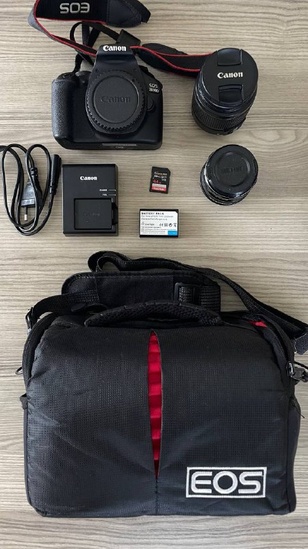 Canon 2000D camera with lenses and accessories 2