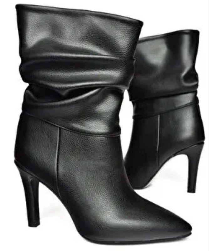 Женские кожаные ботильоны на каблуке 2