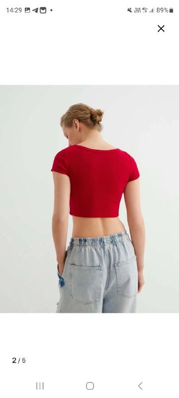 Яркий красный топ на молнии 42-44 хлопок новый 2