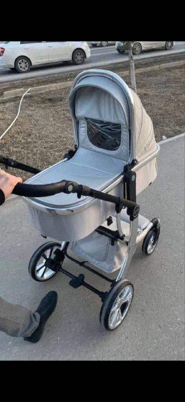 детская коляска Luxmom 2 в 1 серебристая