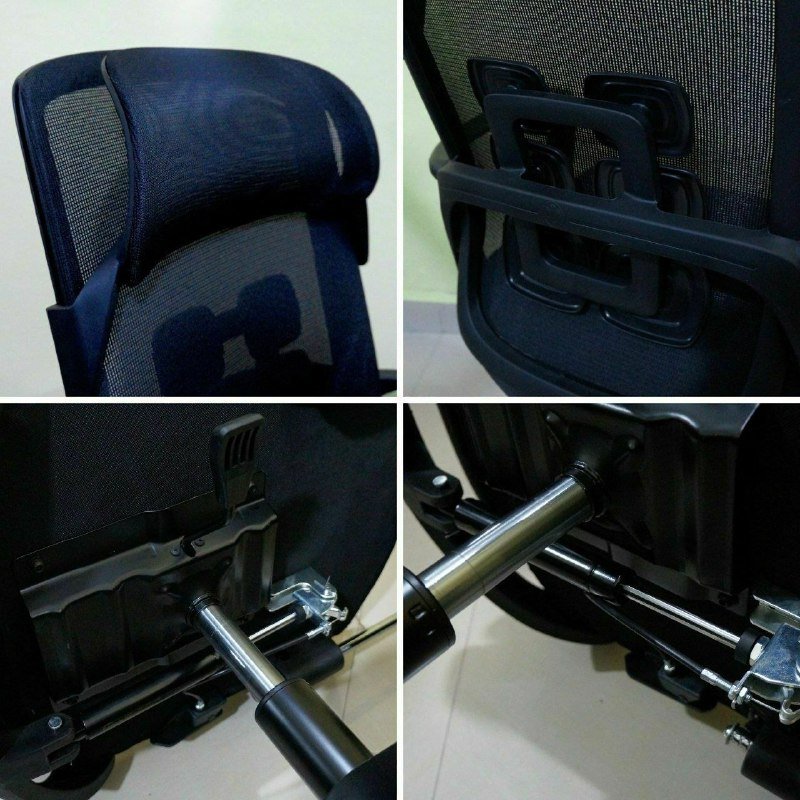 Многофункциональное офисное кресло черное и серое 5