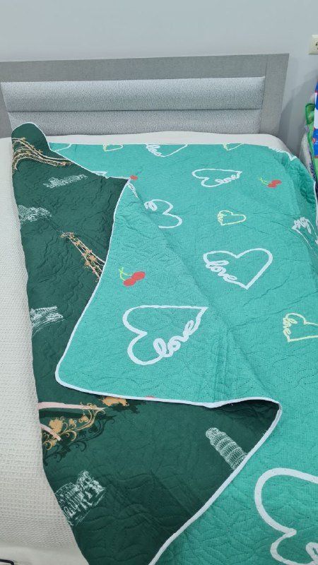 Двухстороннее хлопковое покрывало 180x200 см