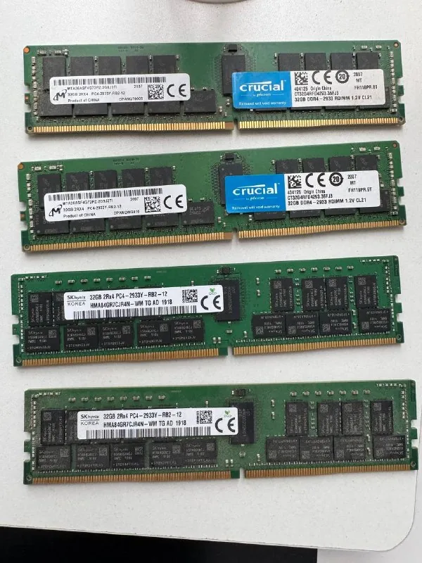 Crucial DDR4 2933 RDIMM სერვერული მეხსიერება, 8×32 გბ 1