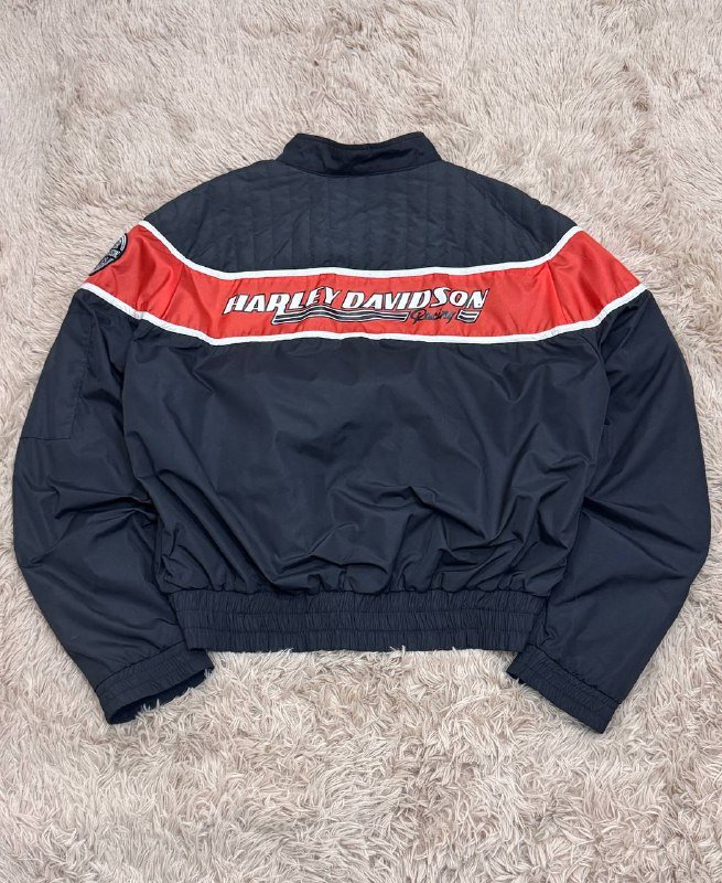 Винтажная гоначкая бомбер куртка Harley Davidson, размер L 4