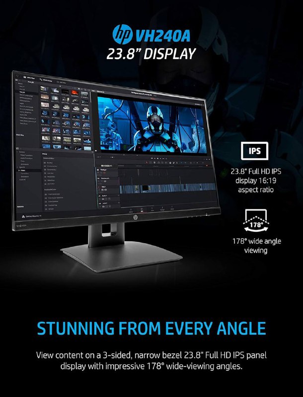 Монитор HP 23.8 VH240a IPS 1920x1080 5