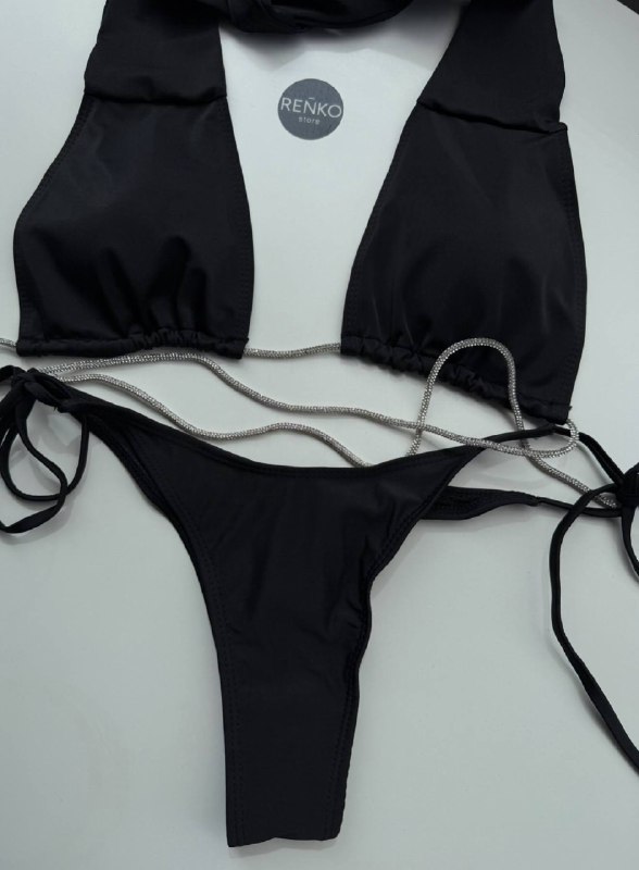 Женский раздельный купальник черный 3