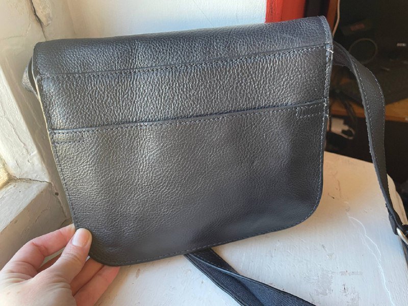 Сумка из натуральной кожи темно-синяя 3