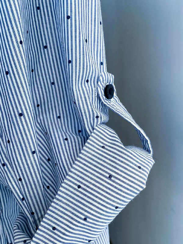 Длинная рубашка-туника бело-голубая полоска XXL 3