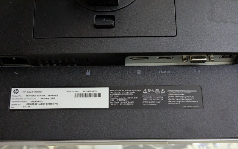 Монитор HP EliteDisplay E233 23 дюйма IPS 3