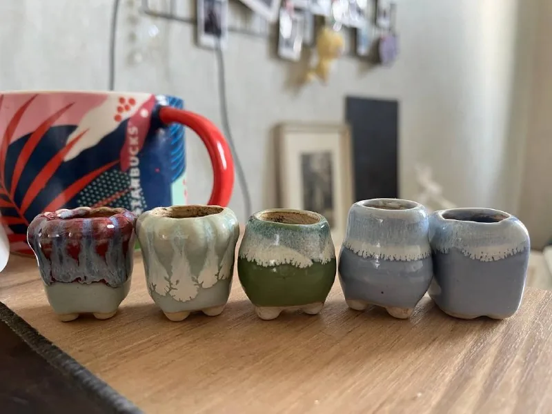 Набор мини-горшочков, керамика