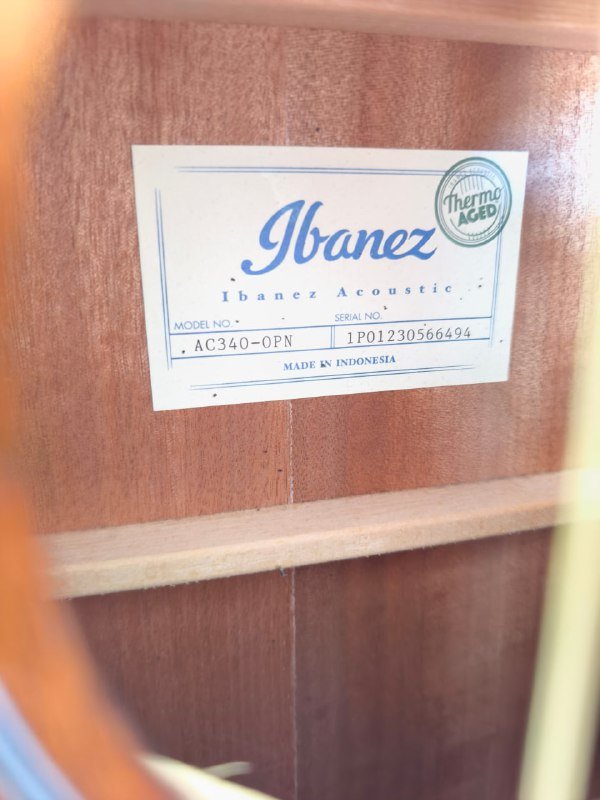 Гитара Ibanez AC340-OPN, каподастр, струны, чехол, ремень, медиаторы, стойка 6