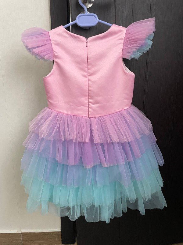 Детские праздничные новогодние платья белое, разноцветное 7