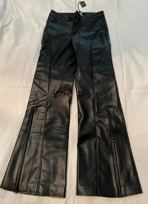 Чёрные кожаные брюки Khy, размер S 4