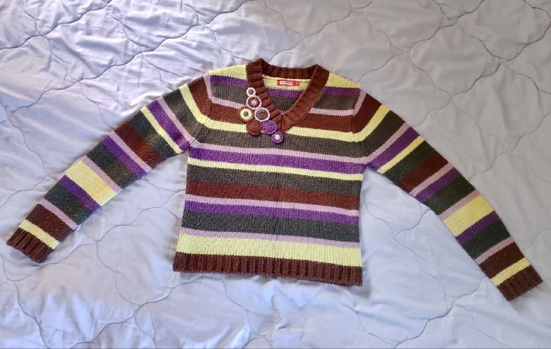 Дизайнерский свитер из искусственной шерсти размер S