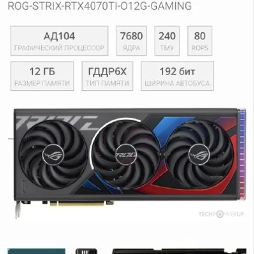 Видеокарта ASUS ROG STRIX RTX 4070 Ti GAMING OC