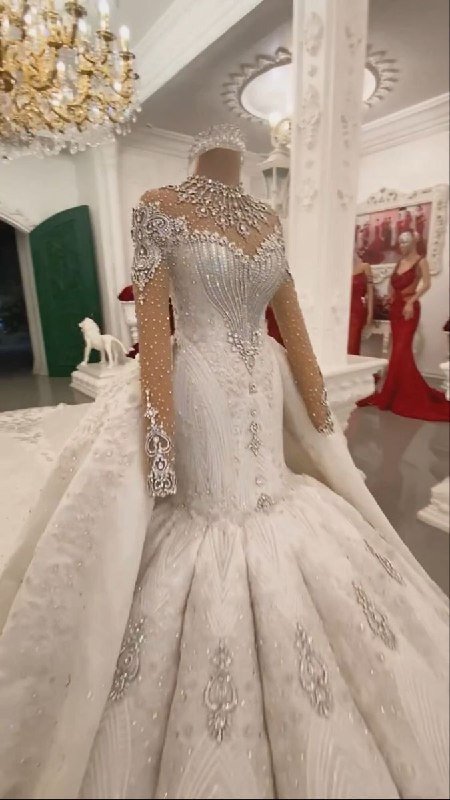 Свадебное платье русалка с корсетом