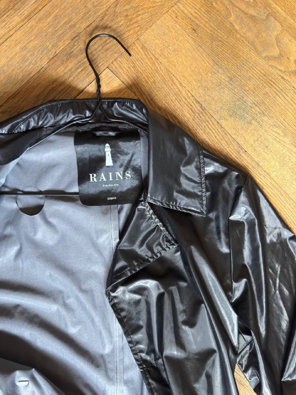 Плащ Rains черного цвета размер S 3