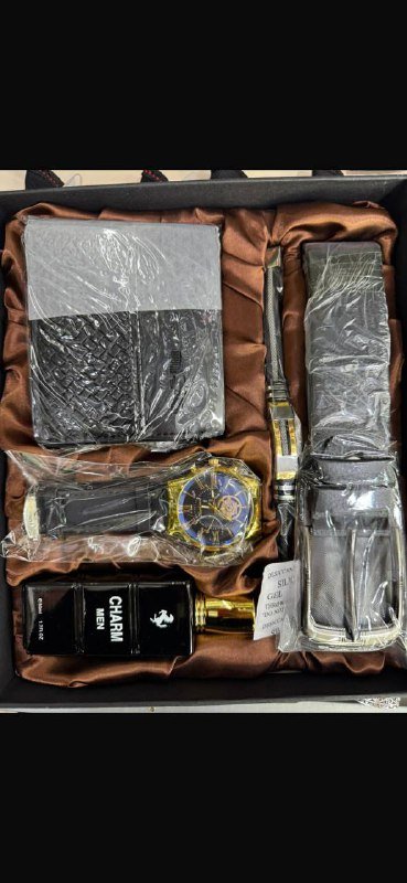 Падарочние бокси с часами, ремнями, парфюмом и аксессуарами 6