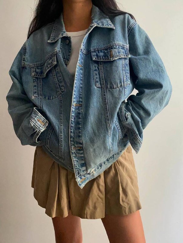 Винтажная джинсовая куртка унисекс размер XL