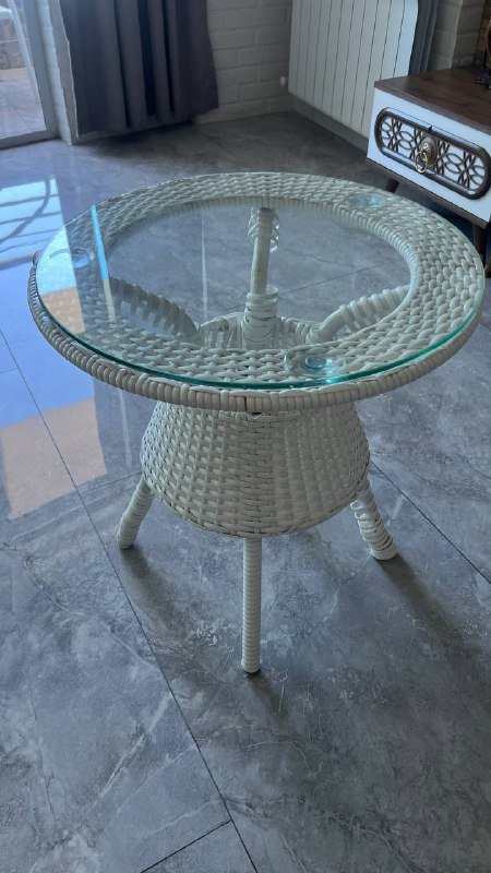 Столик балконный стеклянный 4