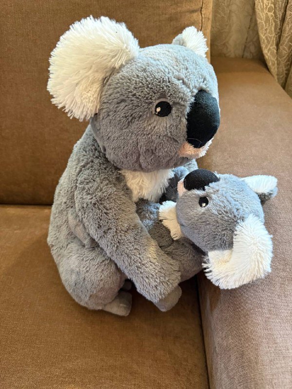мягкая игрушка коала с малышом