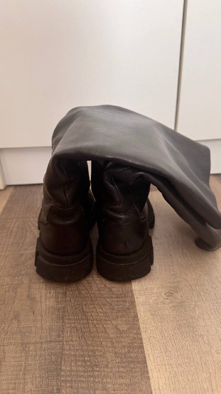 Кожаные черные сапоги, полусапожки, мозаика новая 2