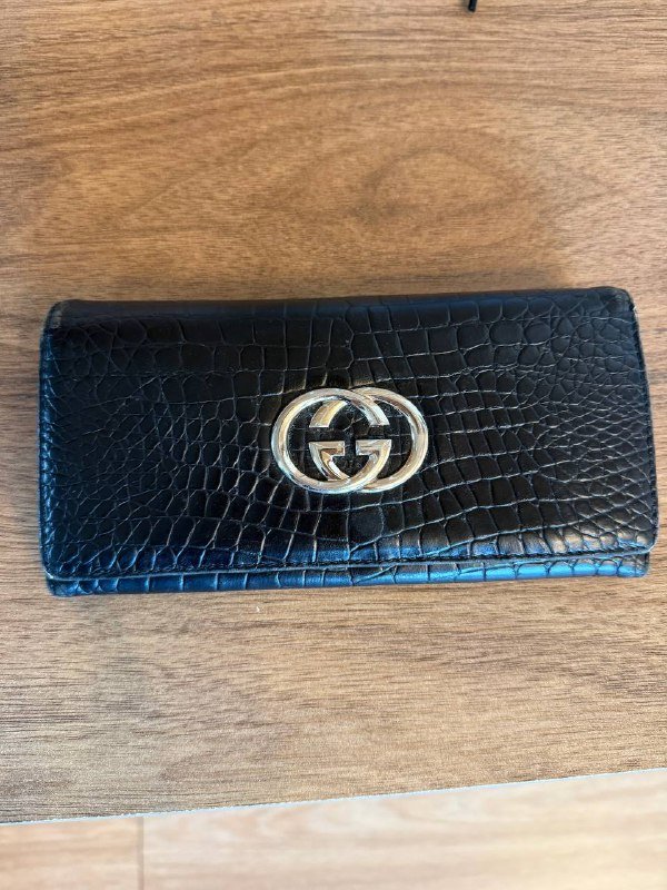 Кошелек оригинал черный кожаный Gucci