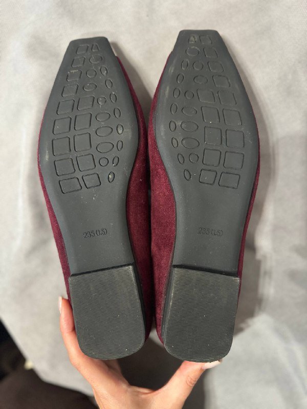 Балетки женские новые размер 35 бордовые с металлическим носком 4