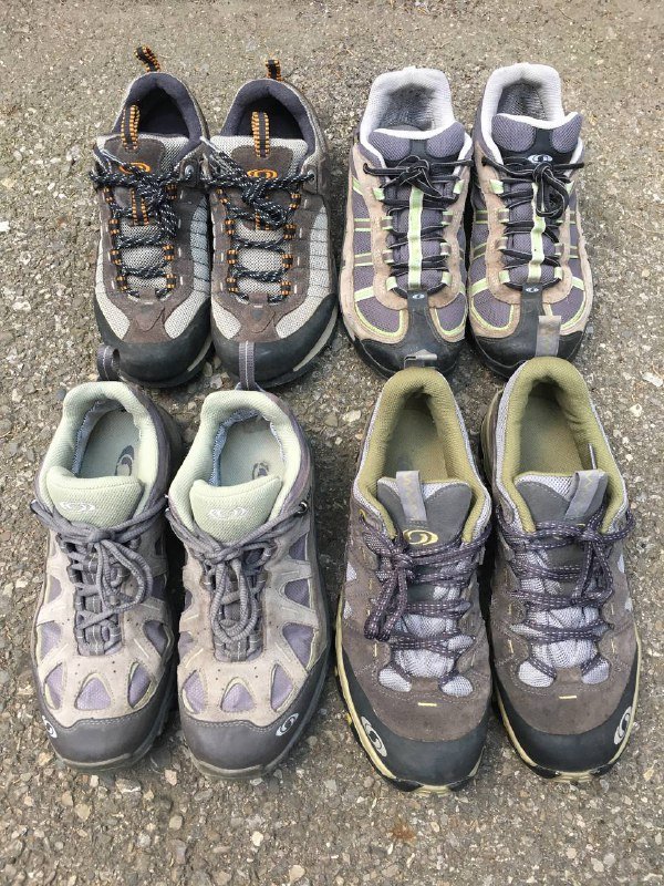 2003 Salomon, 2013 Salomon Gore-Tex, 2008 Salomon Gore-Tex, 2008 Salomon shoes