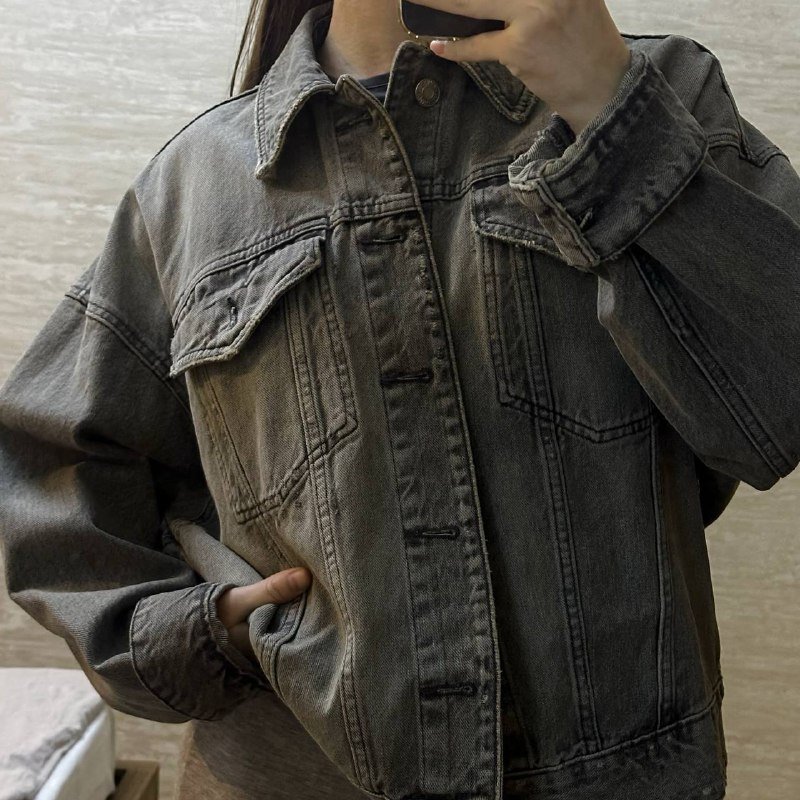 джинсовая куртка Zara XS/S oversize