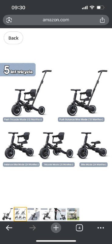 детский трансформер велосипед беговел 5в1 3