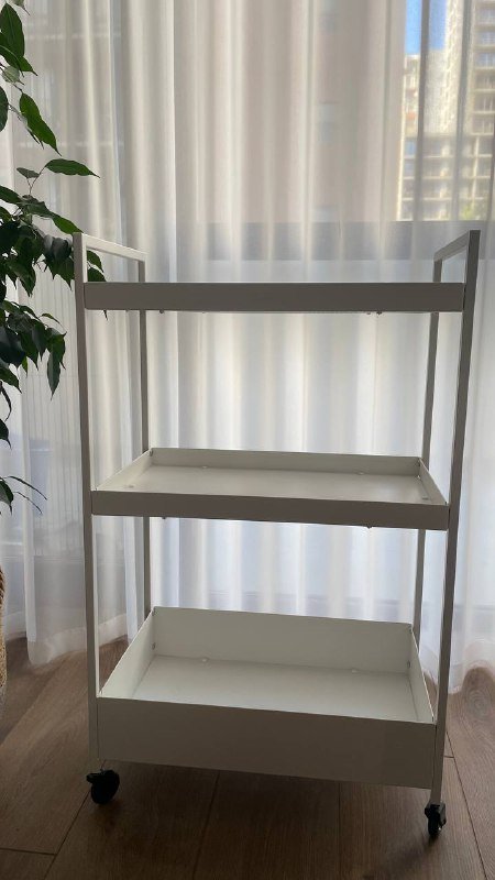 Белая тележка на колесиках IKEA 3