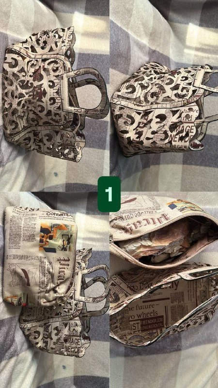 Сумка с принтом газеты, сумка, клатч, сумка, сумка