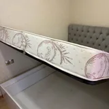 Кровать с мягким изголовьем и матрасом 160×200 см 2