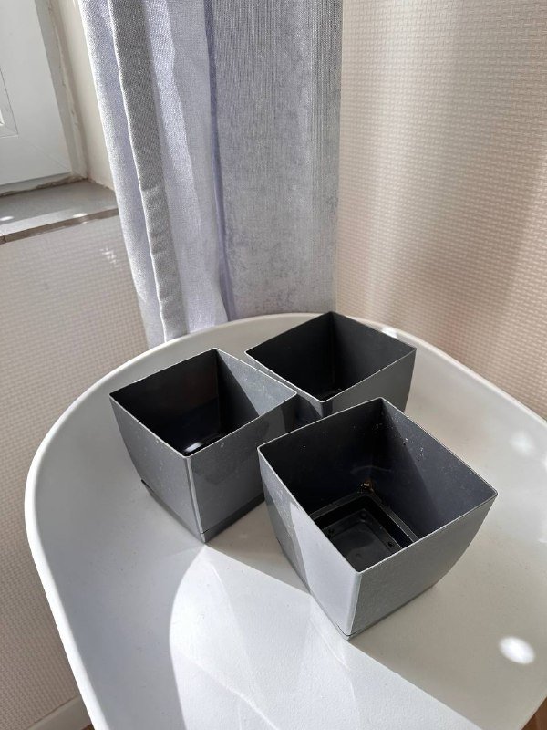 Горшки цветочные 3 шт, цветок в горшке