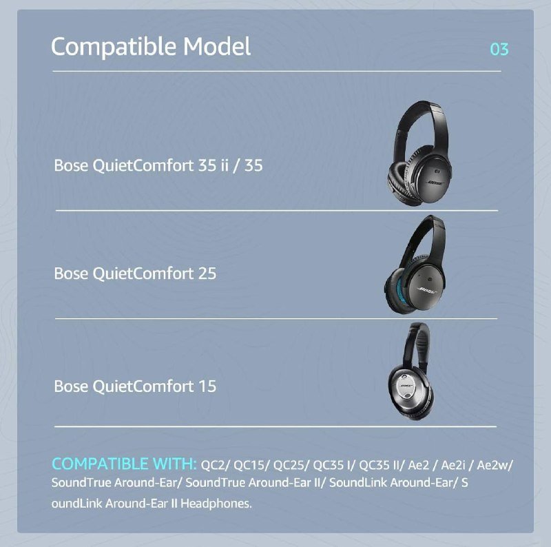 2 пары амбушюров для наушников Bose QC 4