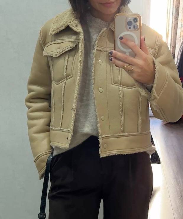 дубленка Zara, сапожки из натуральной кожи Zara, дубленка Jack&Jones 9