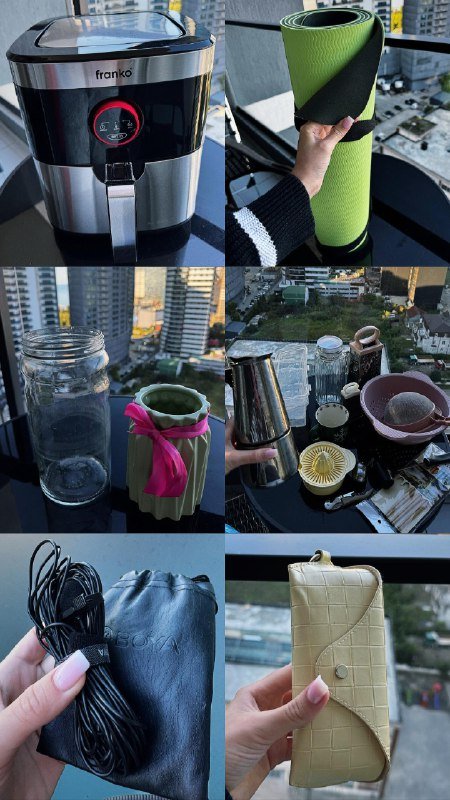 Аэрогриль Franko, коврик для йоги, вазы, кухонный инвентарь, микрофон, футляр для очков, книга, весы напольные, кроссовки, туфли, босоножки, тапочки, часы, лосьон, чехлы айфон, кроксы Crocs, сушилка для обуви