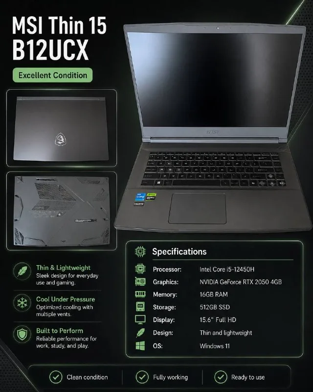 MSI Thin 15 B12UCX