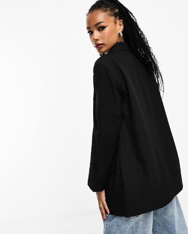 Льняной оверсайз пиджак Topshop, Чёрный пиджак ASOS 7