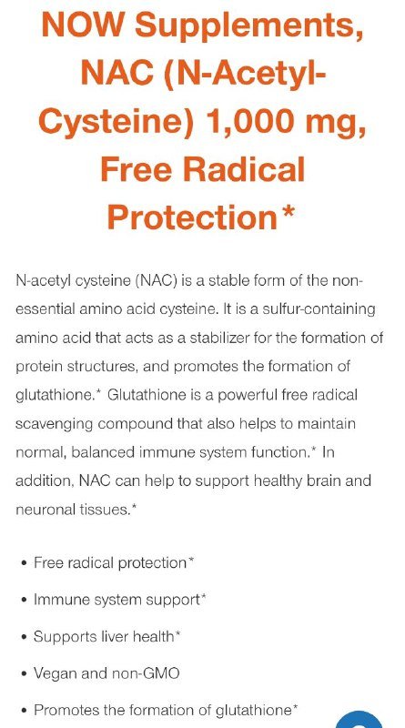 NAC 1000 mg dietary supplement 120 tablets 3