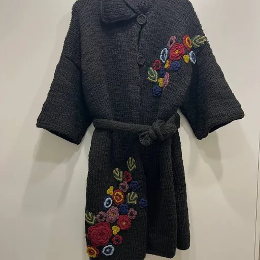 Knitted wool coat