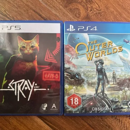 Диски Stray и The Outer Worlds для PS4/PS5