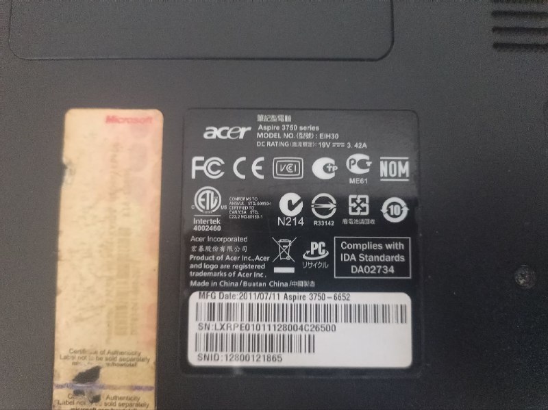 Ноутбук Acer Aspire 3750 на запчасти 3