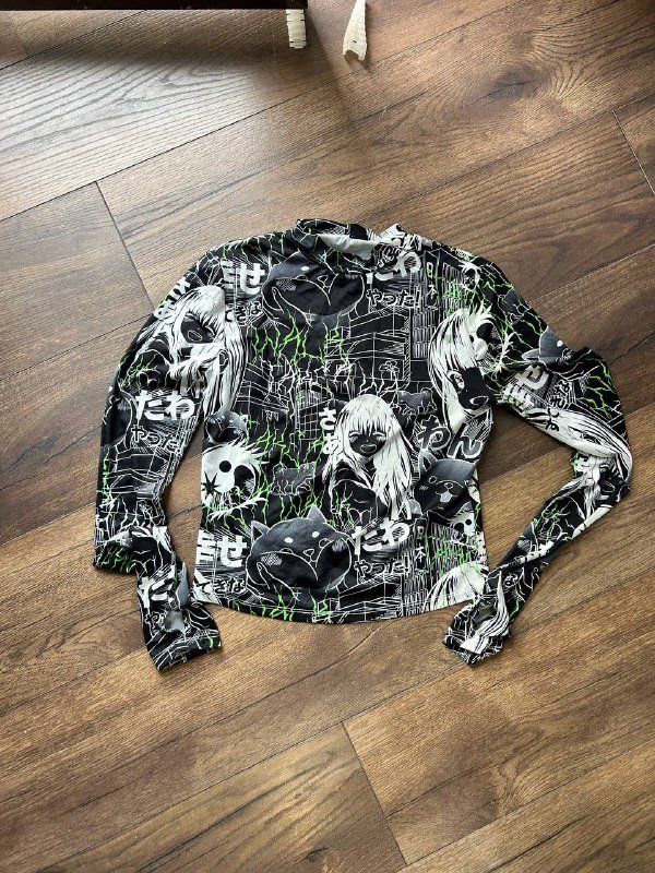 Лонгслив аниме, жилетка укороченная, боди тай дай, лонгслив сеточка, джемпер Zarina, ассиметричная юбка, укороченный джемпер