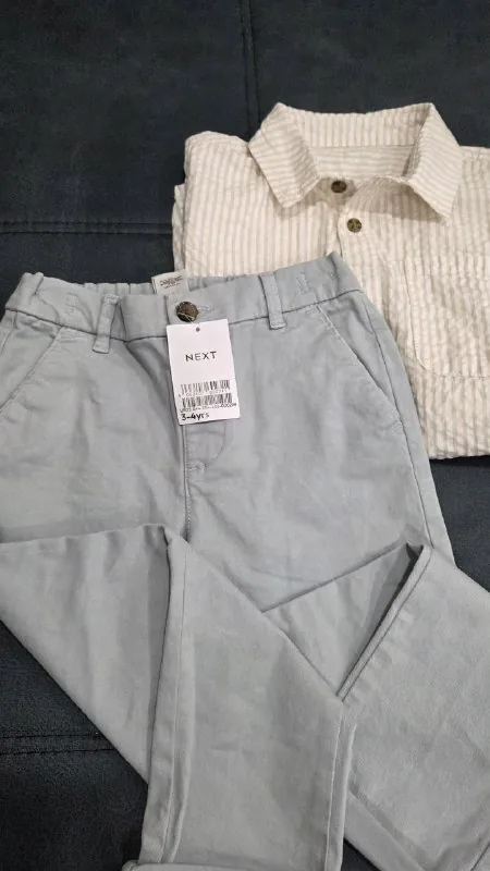 Детские брюки NEXT, рубашка F&F, рубашка GAP, майка 1